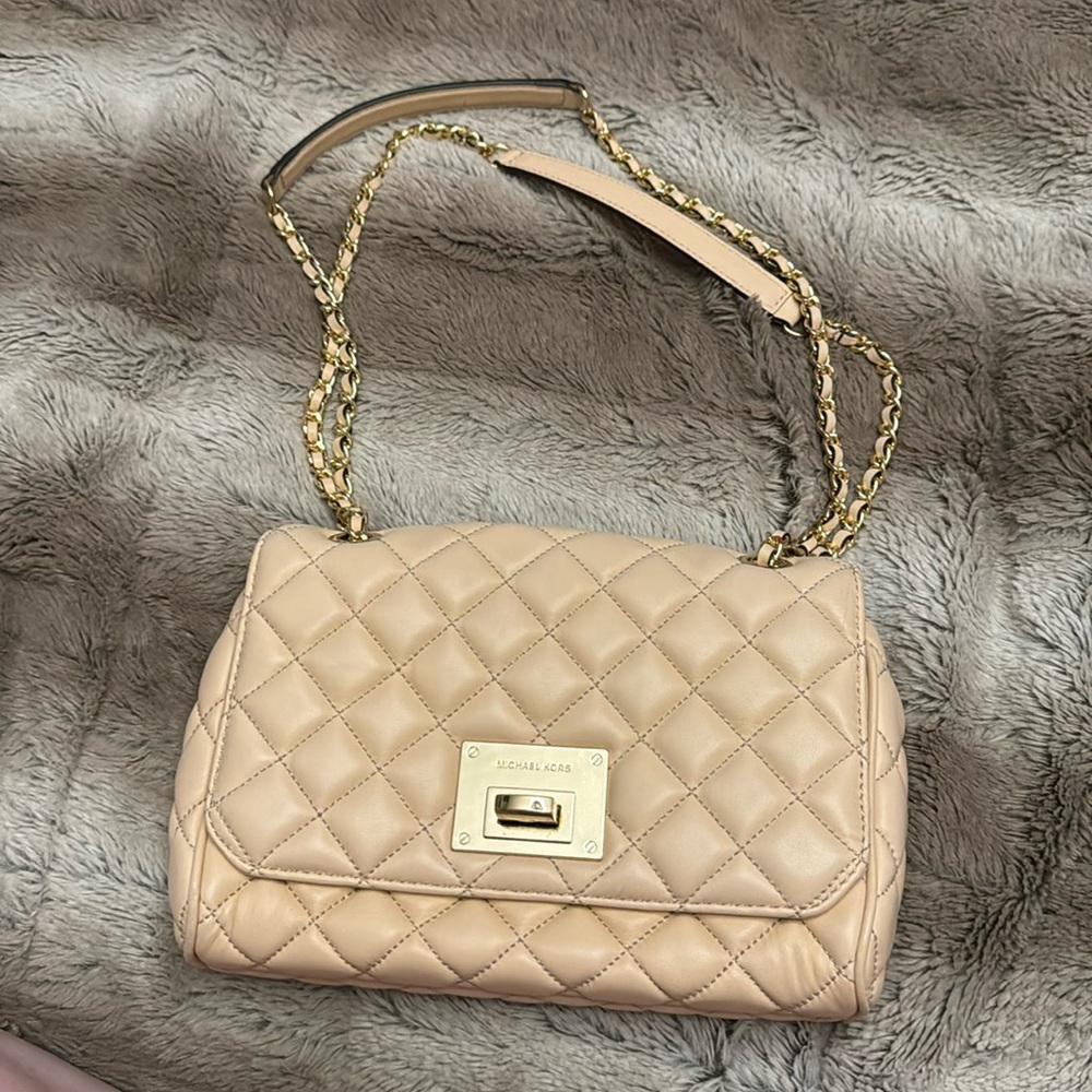 Michael Kors Quilted Leather Medium Flap  Shoulder Bag